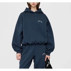 Anine Bing Blue Cowl Neck Sweater